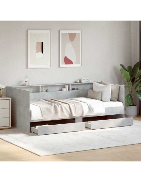 Telaio del letto con storage Grigio Cemento 80 x 200 cm
