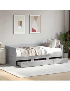 Telaio del letto con storage Sonoma grigio 80 x 200 cm