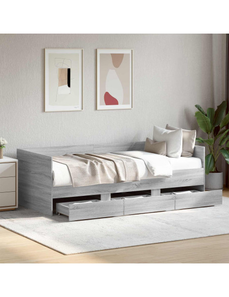 Telaio del letto con storage Sonoma grigio 80 x 200 cm