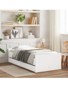 Telaio del letto con storage Bianco 80 x 200 cm