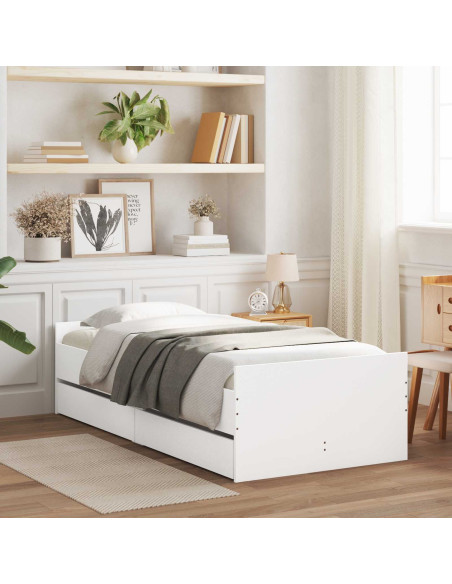 Telaio del letto con storage Bianco 80 x 200 cm