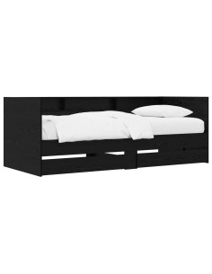 Telaio del letto con storage Rovere Nero 80 x 200 cm