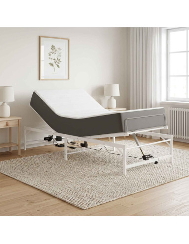 Telaio Letto Elettrico Regolabile Bianco 75 x 190 cm Acciaio