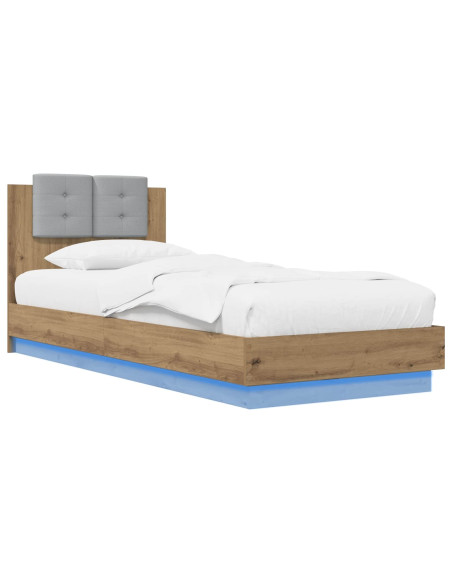 Letto con LED Rovere Artigianale 80 x 200 cm