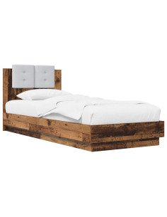 Letto con LED Legno antico 80 x 200 cm Legno ingegnerizzato