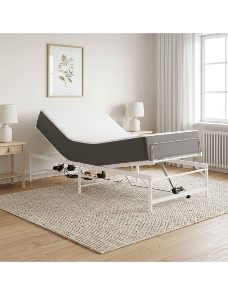 Telaio Letto Elettrico Regolabile Bianco 90 x 200 cm Acciaio