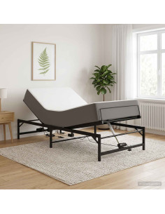 Telaio Letto Elettrico Regolabile Nero 100 x 200 cm Acciaio