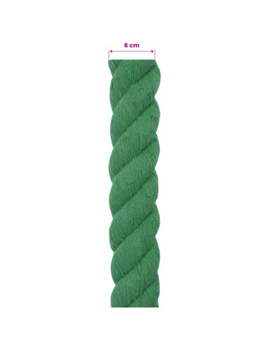 Corda Verde 6 x 6 x 500 cm Cotone
