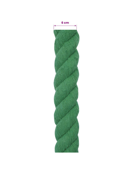 Corda Verde 6 x 6 x 500 cm Cotone