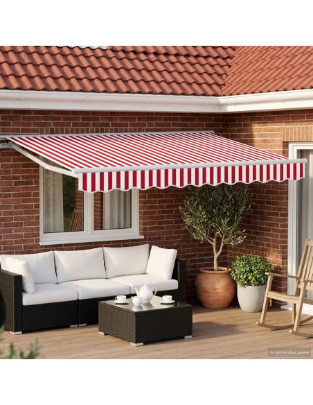 Tettuccio Elettrico Retrattile Rosso e Bianco 2,5 x 2 m