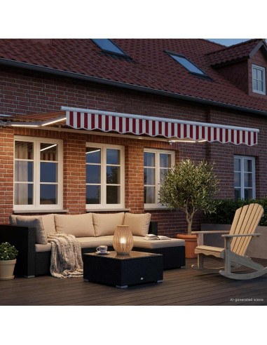 Tettuccio Elettrico Retrattile Rosso e Bianco 2,5 x 2 m