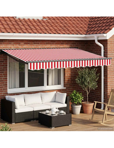 Tettuccio Elettrico Retrattile Rosso e Bianco 2,5 x 2 m