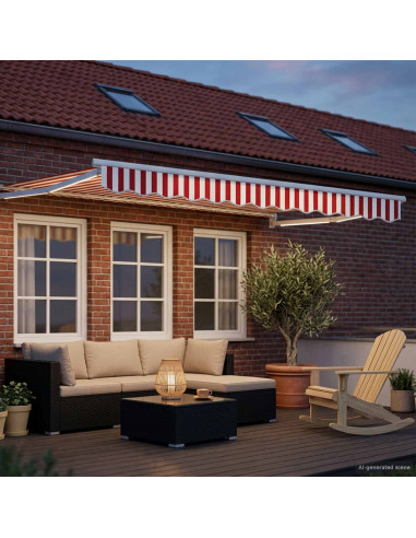 Tettuccio Elettrico Retrattile Rosso e Bianco 2,5 x 2 m
