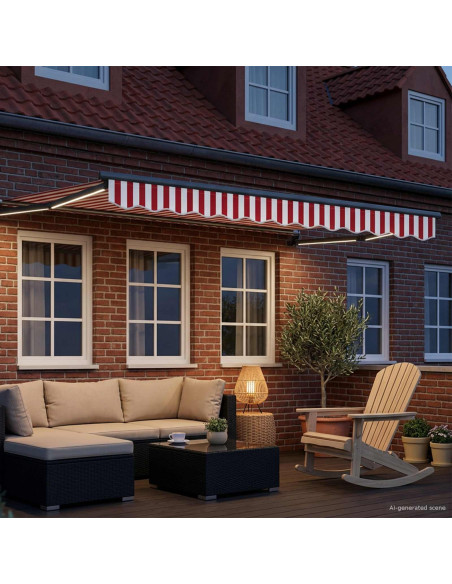 Tenda retrattile manuale con LED 2,5 x 2 m