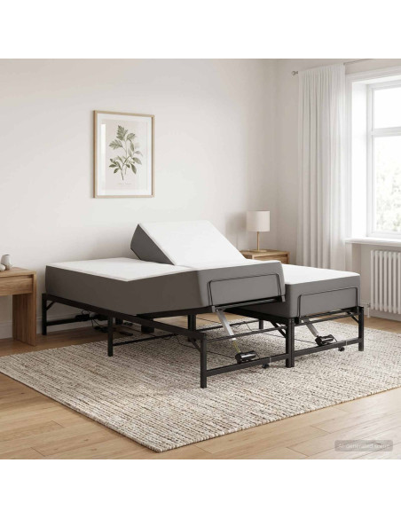 Telaio Letto Elettrico Regolabile Nero 120 x 190 cm Acciaio