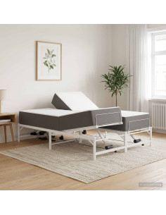 Telaio Letto Elettrico Regolabile Bianco 140 x 190 cm Acciaio