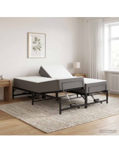Telaio Letto Elettrico Regolabile Nero 140 x 200 cm Acciaio