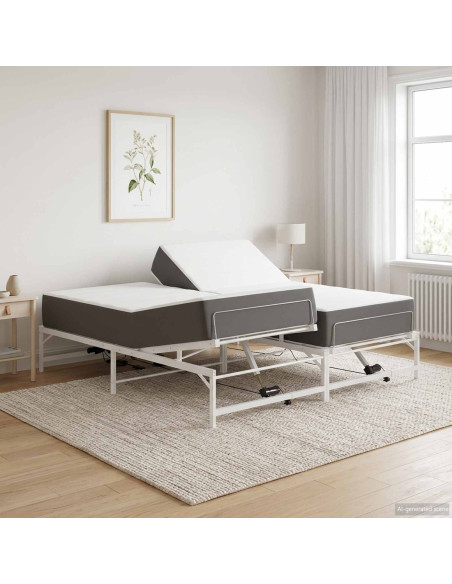 Telaio Letto Elettrico Regolabile Bianco 180 x 200 cm Acciaio