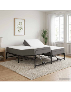 Telaio Letto Elettrico Regolabile Nero 180 x 200 cm Acciaio