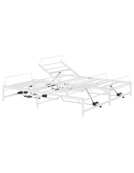 Telaio Letto Elettrico Regolabile Bianco 200 x 200 cm Acciaio