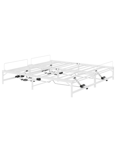 Telaio Letto Elettrico Regolabile Bianco 200 x 200 cm Acciaio
