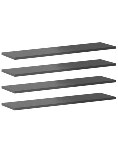 Ripiani per Libreria 8pz Grigio Lucido 80x20x1,5cm Multistrato 2