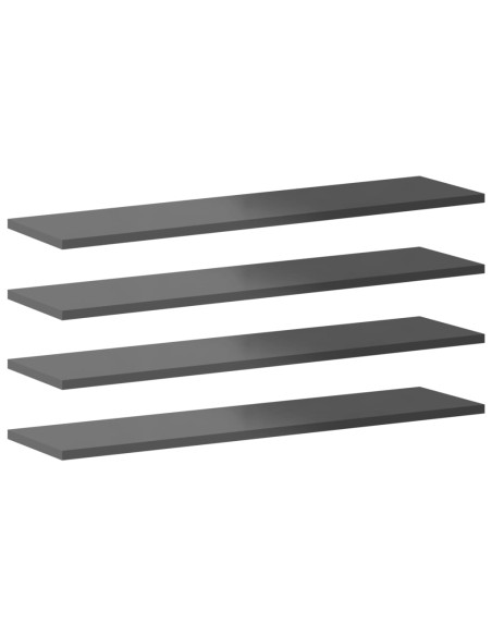 Ripiani per Libreria 8pz Grigio Lucido 80x20x1,5cm Multistrato
