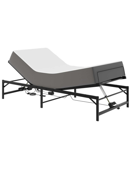 Telaio Letto Elettrico Regolabile Nero 75 x 190 cm Acciaio