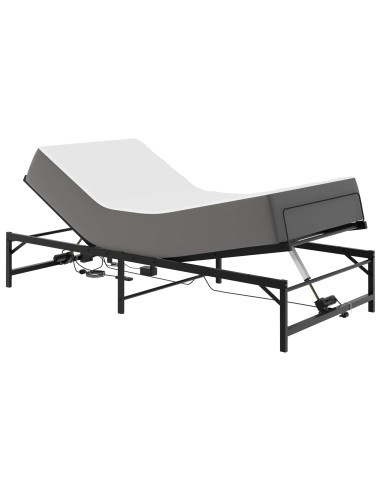 Telaio Letto Elettrico Regolabile Nero 100 x 200 cm Acciaio