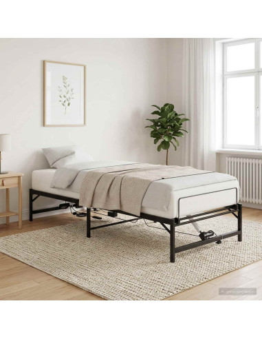 Telaio Letto Elettrico Regolabile Nero 100 x 200 cm Acciaio