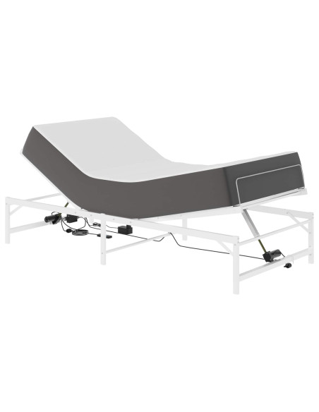 Telaio Letto Elettrico Regolabile Bianco 100 x 200 cm Acciaio