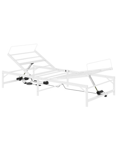 Telaio Letto Elettrico Regolabile Bianco 107 x 203 cm Acciaio