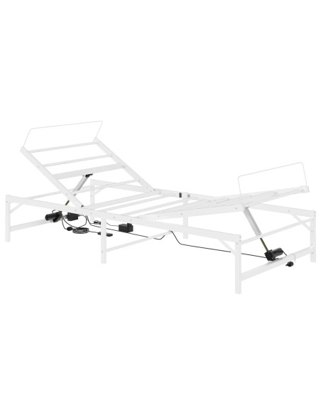 Telaio Letto Elettrico Regolabile Bianco 107 x 203 cm Acciaio