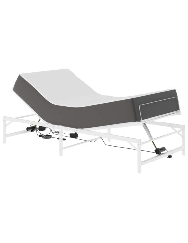 Telaio Letto Elettrico Regolabile Bianco 107 x 203 cm Acciaio