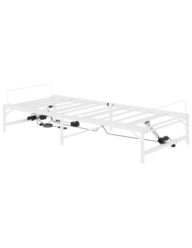 Telaio Letto Elettrico Regolabile Bianco 107 x 203 cm Acciaio