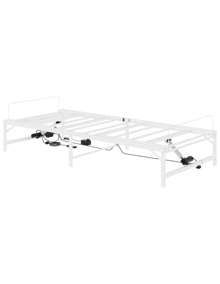 Telaio Letto Elettrico Regolabile Bianco 107 x 203 cm Acciaio