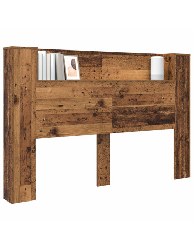 Testiera di stoccaggio con LED Legno antico 160 cm