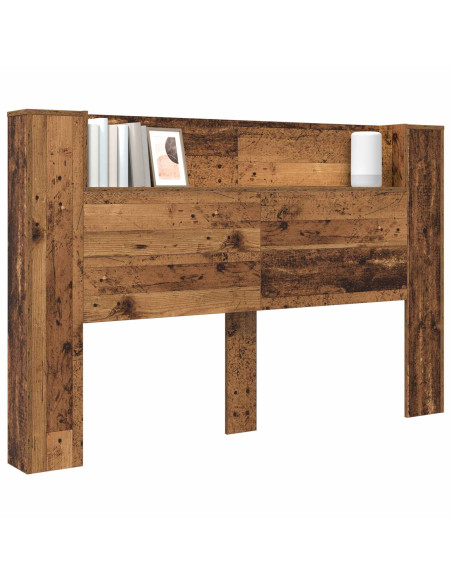 Testiera di stoccaggio con LED Legno antico 160 cm