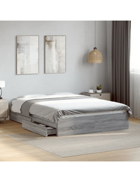 Giroletto Cassetti Grigio Sonoma 120x190 cm Legno Multistrato