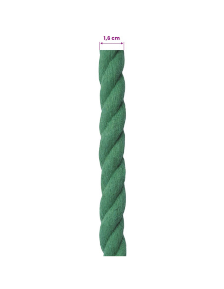 Corda Verde 1,6 x 1,6 x 10000 cm Cotone