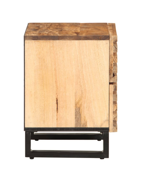 Comodini 2pz 40x34x46 cm in Legno Massello di Mango