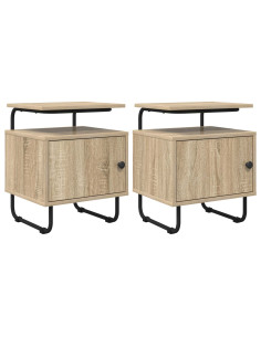 Armadio da Notte 2 pz Rovere Sonoma Legno ingegnerizzato 2