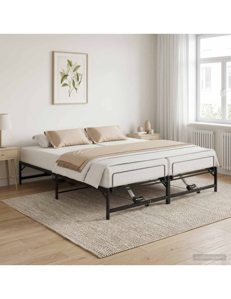 Telaio Letto Elettrico Regolabile Nero 183 x 213 cm Acciaio