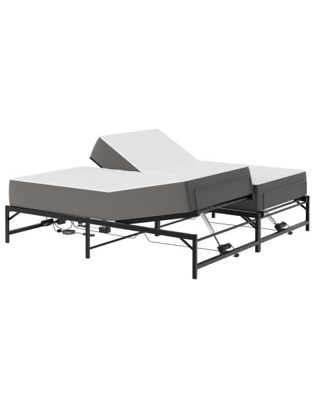 Telaio Letto Elettrico Regolabile Nero 200 x 200 cm Acciaio