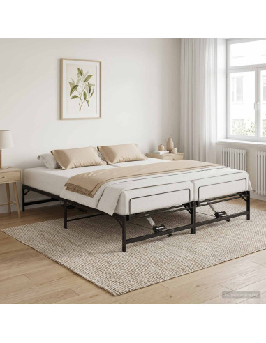 Telaio Letto Elettrico Regolabile Nero 200 x 200 cm Acciaio