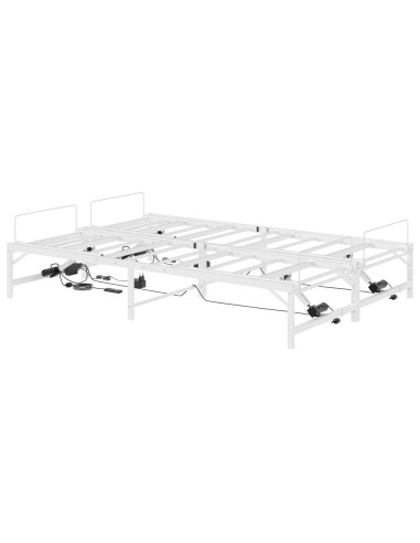 Telaio Letto Elettrico Regolabile Bianco 120 x 190 cm Acciaio