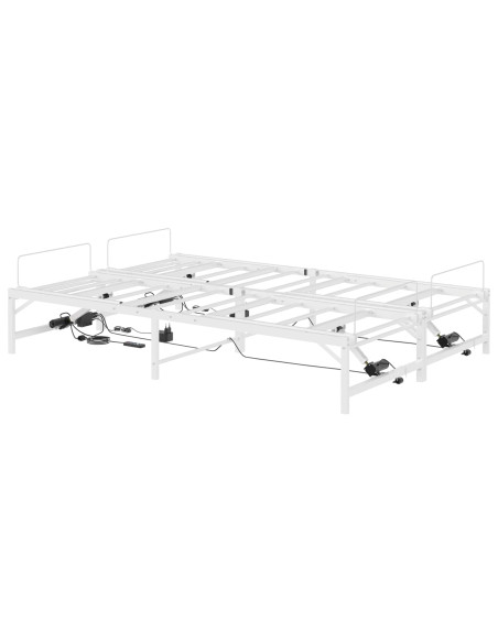 Telaio Letto Elettrico Regolabile Bianco 120 x 190 cm Acciaio
