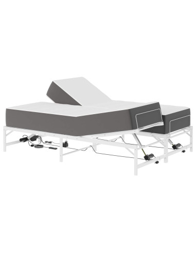 Telaio Letto Elettrico Regolabile Bianco 150 x 200 cm Acciaio