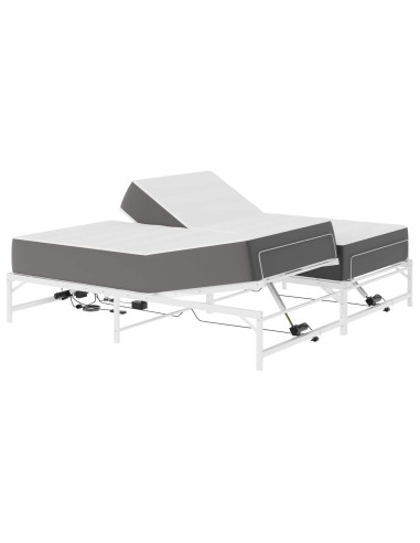 Telaio Letto Elettrico Regolabile Bianco 183 x 213 cm Acciaio