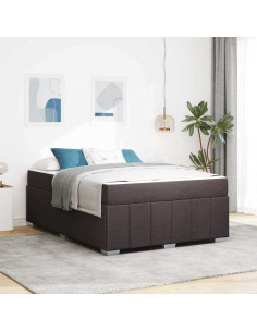Struttura del letto Marrone Scuro 160 x 200 cm Tessuto